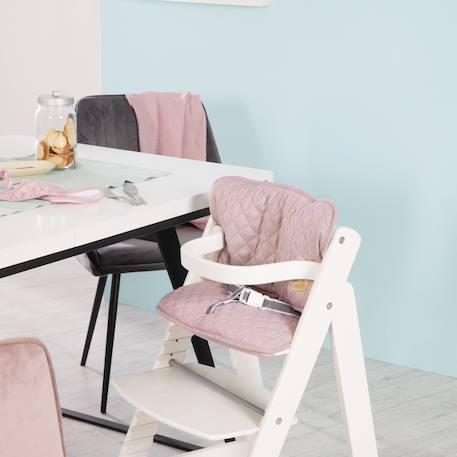Coussins matelassés et déperlants pour chaises hautes sit up Bleu clair / bleu ciel+Gris argenté+Rose pastel+Vert givré 14 - vertbaudet enfant 