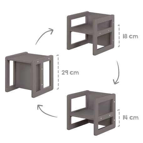 Set table convertible en banc et 1 chaise évolutive Anthracite+Beige+Blanc+Gris 3 - vertbaudet enfant 