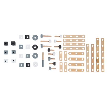 Boite à outils pour enfant - 46 pièces - caisse de bricolage Naturel, gris et blanc 5 - vertbaudet enfant 