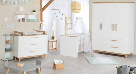 Chambre bébé évolutive complète - style scandinave avec soft-close finn Blanc / chêne doré 3 - vertbaudet enfant 