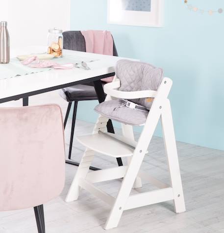 Coussins matelassés et déperlants pour chaises hautes sit up Bleu clair / bleu ciel+Gris argenté+Rose pastel+Vert givré 11 - vertbaudet enfant 