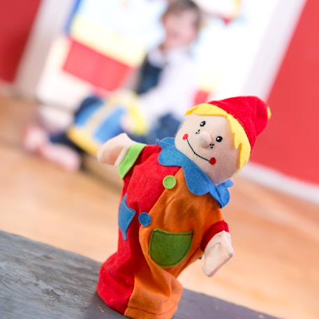 Ensemble de 6 marionnettes à main en tissu punch et judy Rouge, bleu et jaune 3 - vertbaudet enfant 