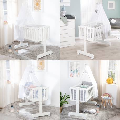 Berceau en bois sur roulettes avec matelas Blanc 6 - vertbaudet enfant 
