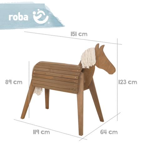 Cheval de jardin pour enfant en bois massif Gris+Teck 10 - vertbaudet enfant 
