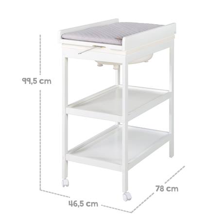 Table à langer avec baignoire 2en1 + matelas à langer déperlant Blanc / gris argenté 3 - vertbaudet enfant 