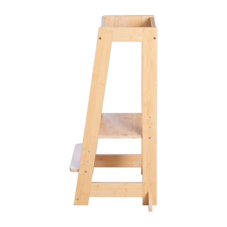 Tour d'apprentissage évolutive en bambou fsc® Anthracite+Blanc+Blanc - naturel+Naturel 21 - vertbaudet enfant 