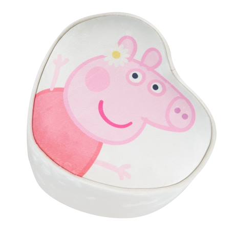 Tabouret pouf en velours imprimé et bois peppa pig Beige / cœur+Beige / cube 3 - vertbaudet enfant 