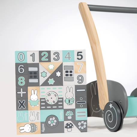 Chariot de marche + blocs de construction miffy® Gris - vert menthe / miffy 5 - vertbaudet enfant 