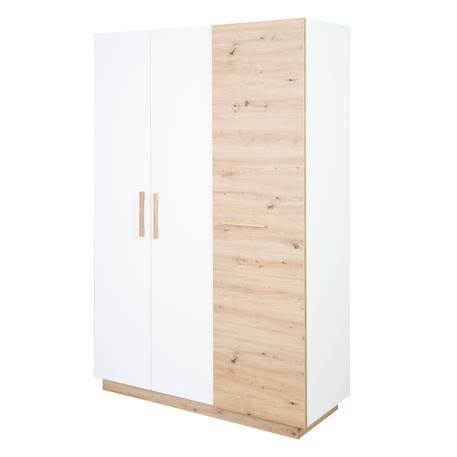 Armoire bébé 3 portes à fermeture douce lion Blanc / chêne artisan 1 - vertbaudet enfant 