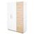 Armoire bébé 3 portes à fermeture douce lion Blanc / chêne artisan 1 - vertbaudet enfant 