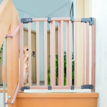 Barrière de sécurité pour escaliers en bois massif avec portillon Naturel 3 - vertbaudet enfant 