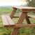 Table pique-nique en bois massif 4 places + 2 coussins Gris / motif étoiles+Teck / motif étoiles 8 - vertbaudet enfant 