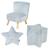 Ensemble fauteuil + pouf + coussin décoratif étoile lil sofa Bleu clair+Gris argenté+Rose pastel 1 - vertbaudet enfant 