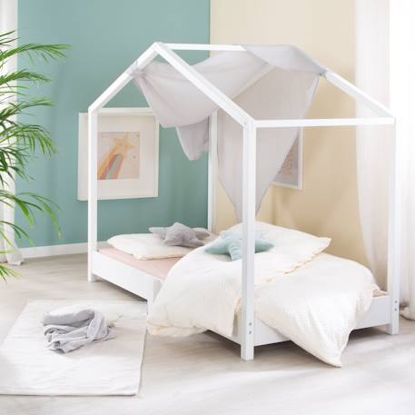 Parure de lit enfant en coton bio 2 pièces seashells Bleu indigo+Écru 11 - vertbaudet enfant 