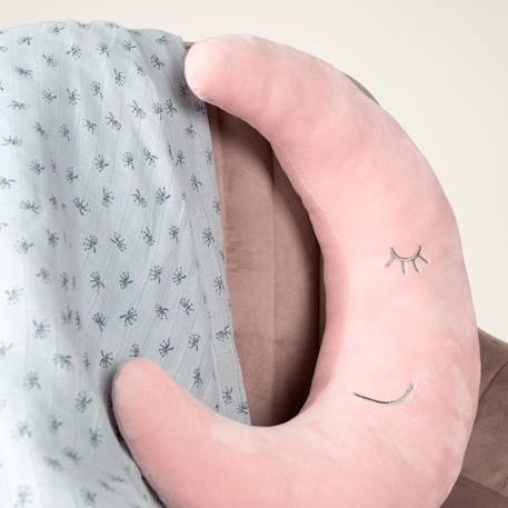 Coussin décoratif demi-lune pour chambre d'enfant roba style Bleu clair+Gris argenté+Rose pastel+Vert givré 14 - vertbaudet enfant 