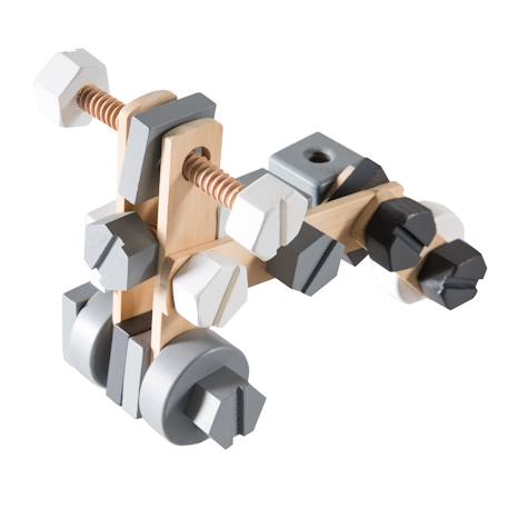 Boite à outils pour enfant - 46 pièces - caisse de bricolage Naturel, gris et blanc 6 - vertbaudet enfant 
