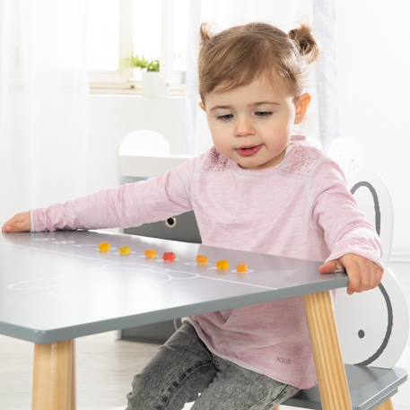 Set table et 2 chaises enfant avec pieds en bois massif Gris - naturel / lapin miffy 5 - vertbaudet enfant 
