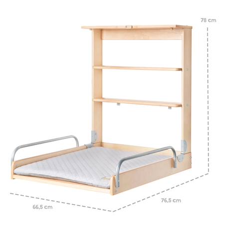 Table à langer murale pliante + matelas à langer déperlant roba style Anthracite / gris argenté+Blanc / gris argenté+Bois naturel / gris argenté+Gris taupe / gris argenté 16 - vertbaudet enfant 
