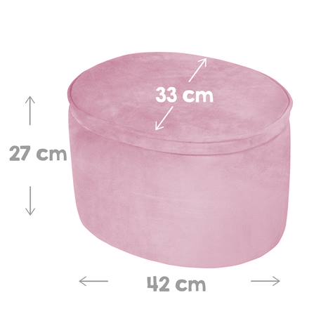 Pouf coffre ovale en bois et velours - tabouret avec rangement lil sofa Bleu clair+Gris argenté+Rose pastel 17 - vertbaudet enfant 