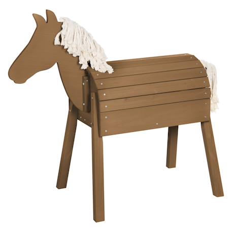 Cheval de jardin en bois massif avec crinière et queue Gris+Teck 7 - vertbaudet enfant 