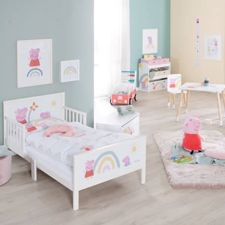 Lit enfant avec barrières de sécurité et linge de lit Blanc / peppa pig 2 - vertbaudet enfant 