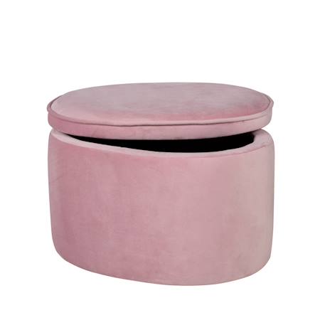 Pouf coffre ovale en bois et velours - tabouret avec rangement lil sofa Bleu clair+Gris argenté+Rose pastel 13 - vertbaudet enfant 