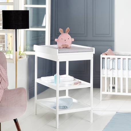 Table à langer + matelas à langer déperlant roba style Blanc / gris argenté 2 - vertbaudet enfant 