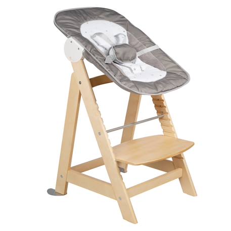 Chaise haute évolutive born up avec transat inclinable sternenzauber Blanc - grandes étoiles+Gris taupe - lapin miffy+Naturel - petites étoiles 14 - vertbaudet enfant 