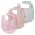 Lot de 3 bavoirs ajustables en coton bio lil planet Bleu clair et gris argenté+Rose pastel et gris argenté+Vert givré et gris argenté 7 - vertbaudet enfant 