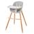 Chaise haute rembourrée avec plateau repas style up wood Bois naturel - gris 3 - vertbaudet enfant 