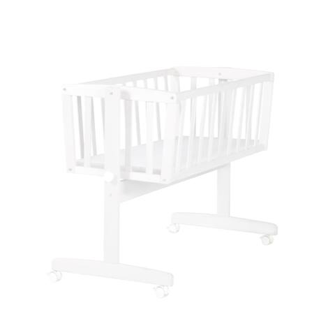 Berceau en bois sur roulettes avec matelas Blanc 1 - vertbaudet enfant 