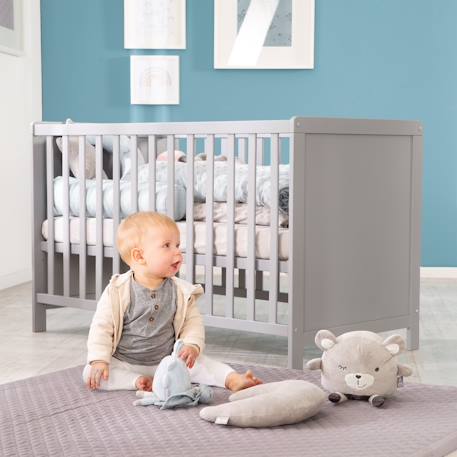 Lit bébé 2en1 indépendant et cododo + matelas respirant safe asleep® Blanc+Gris taupe 8 - vertbaudet enfant 