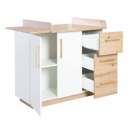 Chambre bébé évolutive 2 pièces - fermeture soft-close lion Blanc / chêne artisan 3 - vertbaudet enfant 