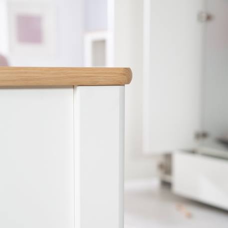 Lit évolutif moderne transformable en lit junior ava Blanc / chêne artisan 5 - vertbaudet enfant 
