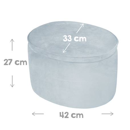 Pouf coffre ovale en bois et velours - tabouret avec rangement lil sofa Bleu clair+Gris argenté+Rose pastel 4 - vertbaudet enfant 
