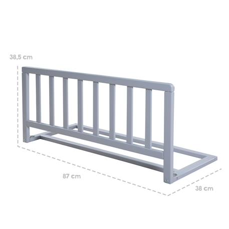 Barrière de lit en bois - protection anti-chute sûre pour bébés et enfants Blanc+Bois naturel+Gris 9 - vertbaudet enfant 