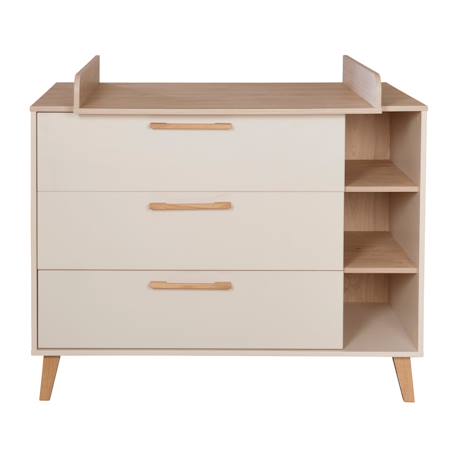 Commode à langer évolutive 3 tiroirs 3 niches jil Cashmere / décor châtaignier 1 - vertbaudet enfant 
