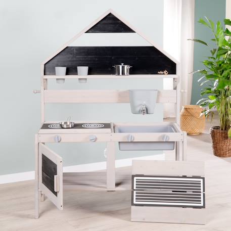 Cuisine extérieure en forme de maison en bois fsc® avec accessoires Gris 2 - vertbaudet enfant 
