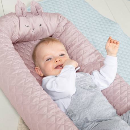 Réducteur de lit 3 en 1 tissu déperlant roba style Bleu clair / ourson+Gris argenté / ourson+Rose pastel / lapin 12 - vertbaudet enfant 