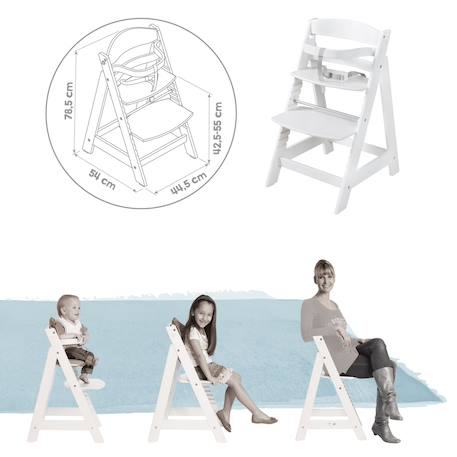 Chaise haute évolutive born up avec transat déperlant et inclinable roba style Blanc - gris argenté+Blanc - vert givré+Naturel - gris argenté+Naturel - vert givré 6 - vertbaudet enfant 