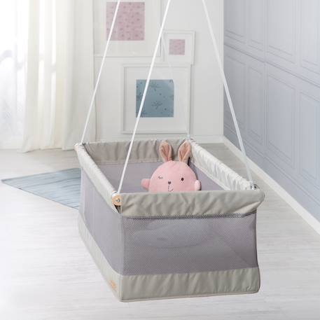 Berceau suspendu respirant avec matelas safe asleep® Gris argenté 2 - vertbaudet enfant 