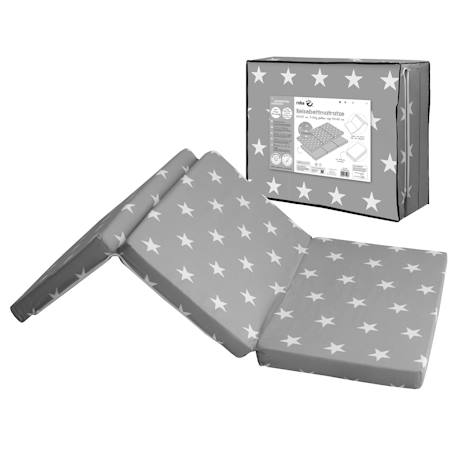 Matelas de voyage pliant et déhoussable + sac de transport Gris / étoiles blanches 5 - vertbaudet enfant 