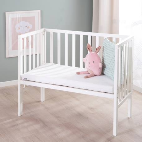 Berceau cododo 2en1 avec matelas et accessoires safe asleep Blanc+Gris taupe 2 - vertbaudet enfant 