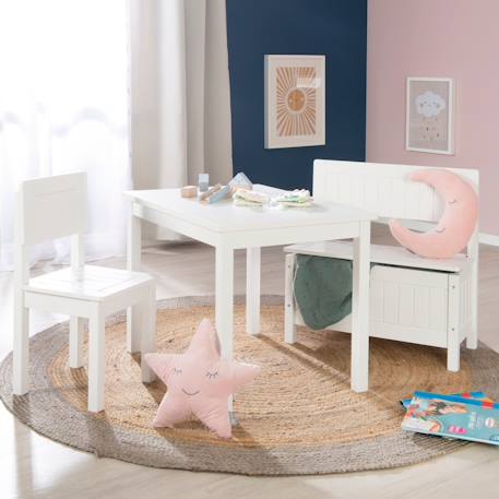 Chaise en bois massif style rustique pour enfants de 2 à 10 ans Blanc 4 - vertbaudet enfant 