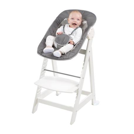 Chaise haute évolutive born up avec transat inclinable sternenzauber Blanc - grandes étoiles+Gris taupe - lapin miffy+Naturel - petites étoiles 2 - vertbaudet enfant 