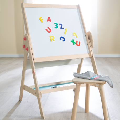 Tableau pivotant double face avec tabouret Vert / naturel 6 - vertbaudet enfant 