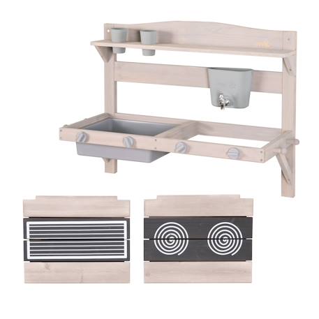 Cuisine extérieure à suspendre en bois fsc® + 2 gobelets Gris+Teck 4 - vertbaudet enfant 