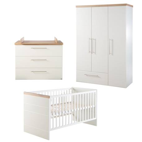 Chambre bébé évolutive complète avec soft-close nele Blanc / chêne artisan 1 - vertbaudet enfant 