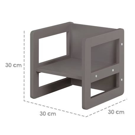 Set table convertible en banc et 1 chaise évolutive Anthracite+Beige+Blanc+Gris 4 - vertbaudet enfant 