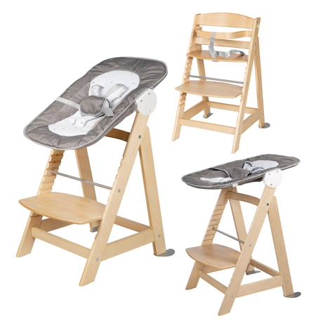 Chaise haute évolutive born up avec transat inclinable sternenzauber Blanc - grandes étoiles+Gris taupe - lapin miffy+Naturel - petites étoiles 12 - vertbaudet enfant 